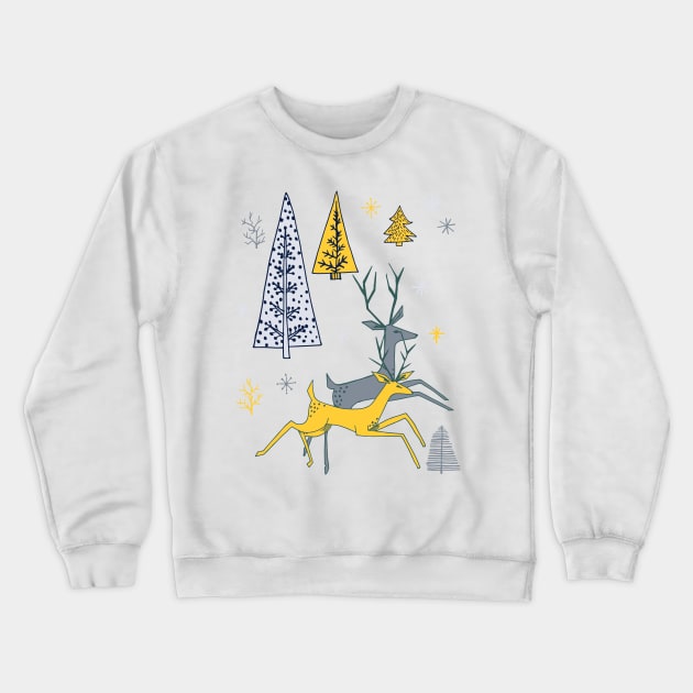 Cute Cartoon Deer Crewneck Sweatshirt by SWON Design